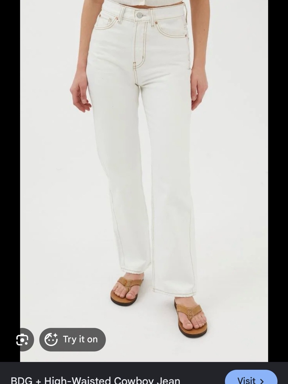 BDG High-Rise White Straight-Leg Jeans